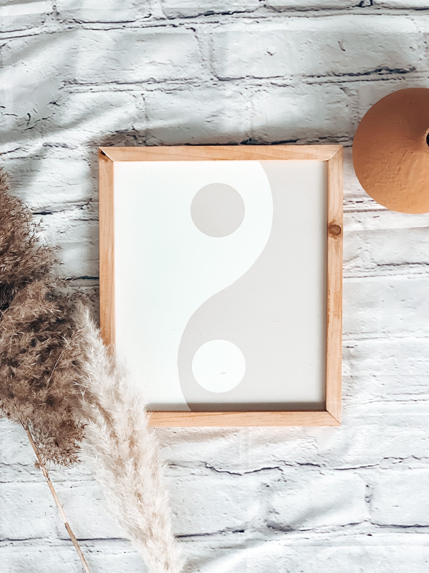 Yin Yang | Boho Wood Sign | Neutral Accent Peace