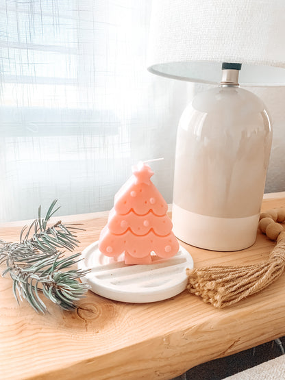 Pink Christmas Tree Scented Candle | Sweet Cranberry