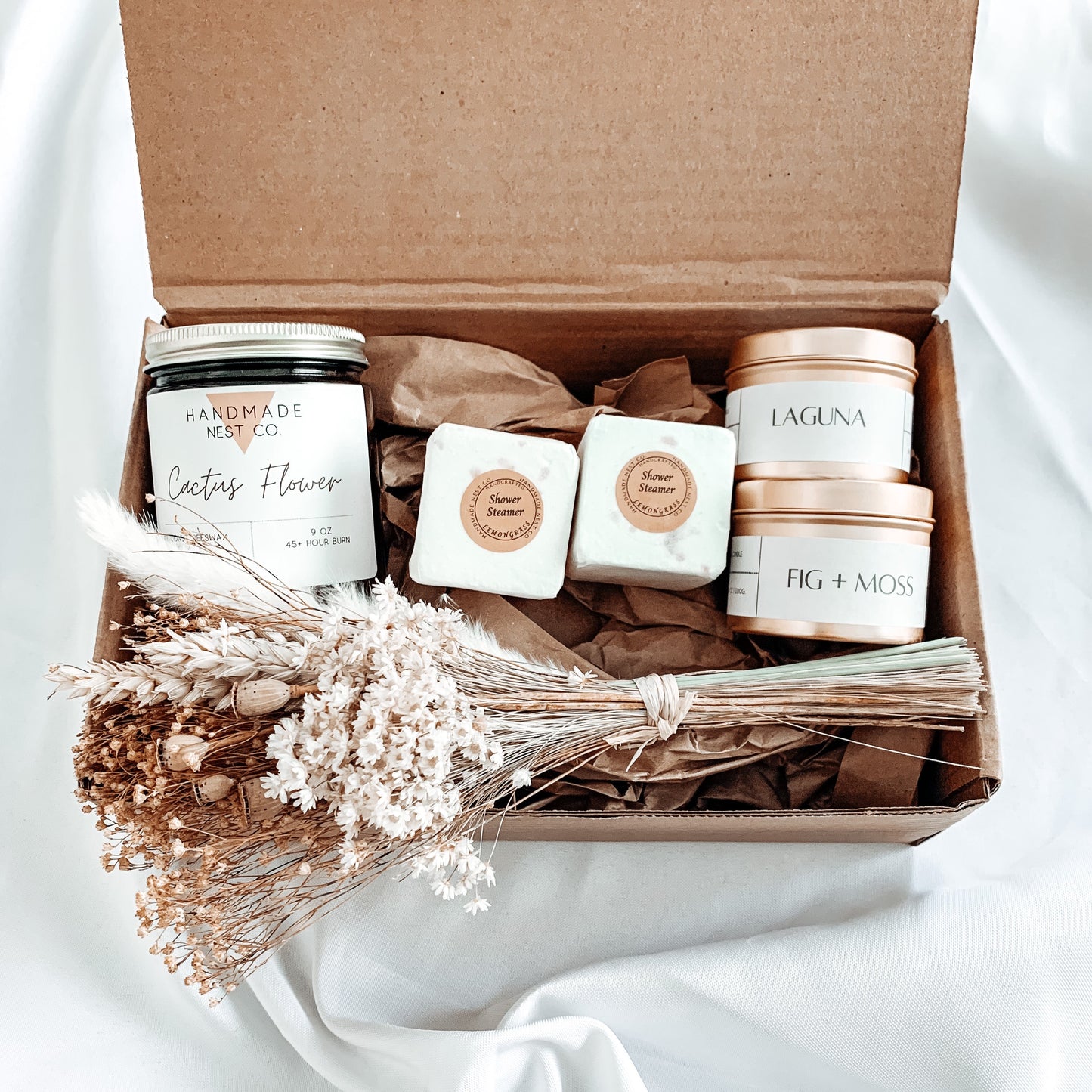 Spring Gift Box | Candles + Shower Steamers + Dried Florals | Personalized Gift