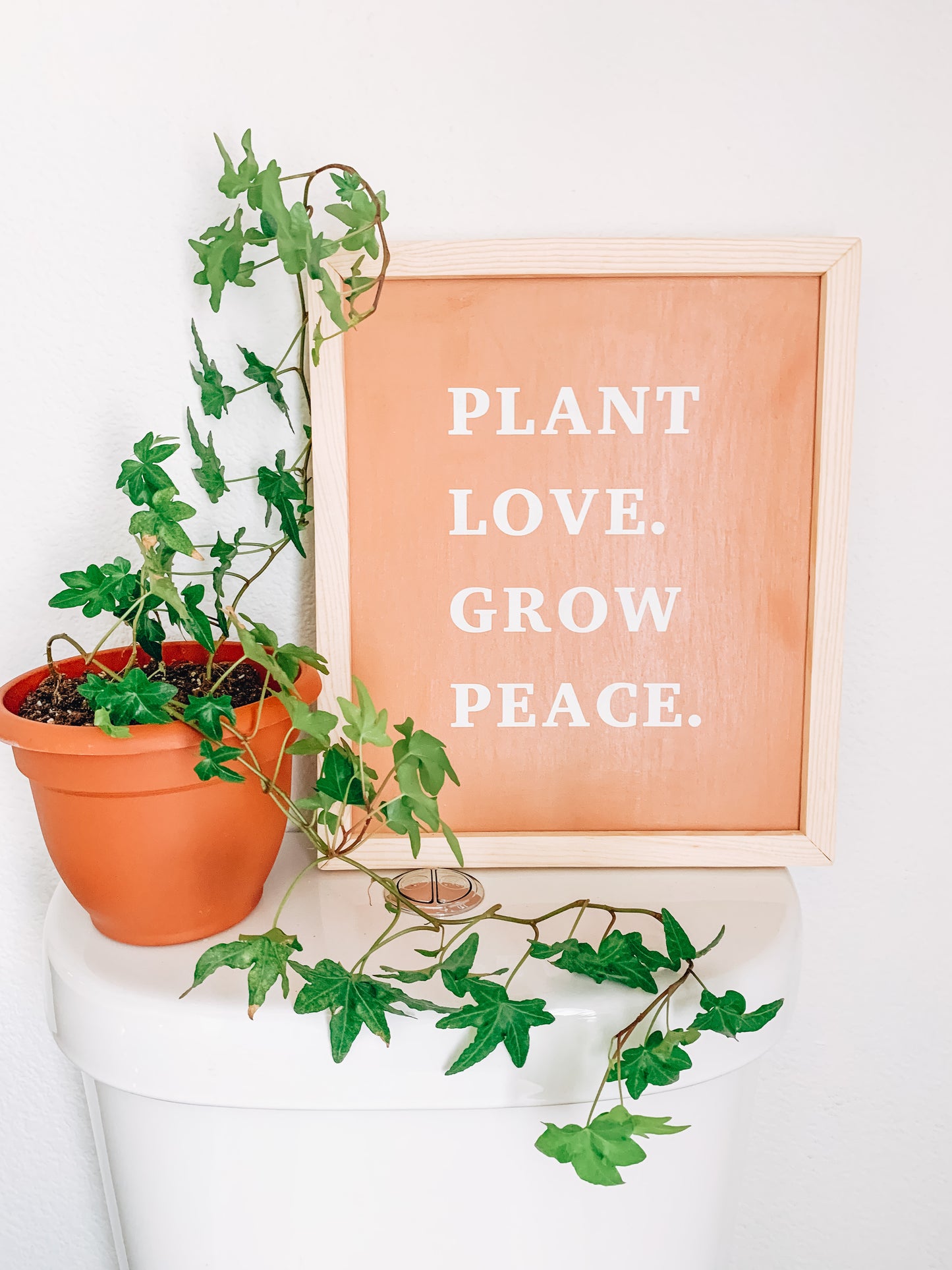 Plant Love. Grow Peace. (Fawn)| Modern Boho Wood Sign