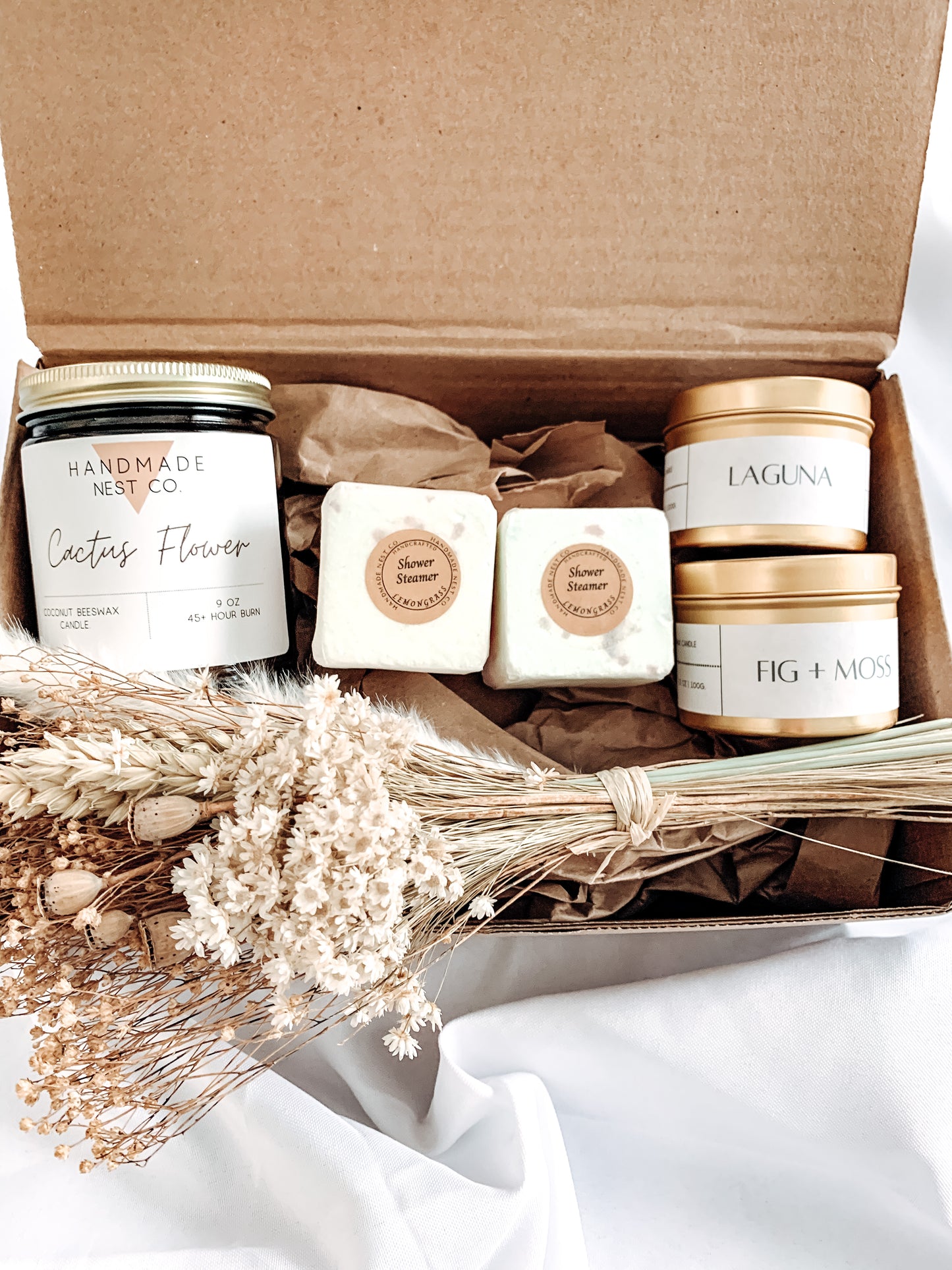 Spring Gift Box | Candles + Shower Steamers + Dried Florals | Personalized Gift