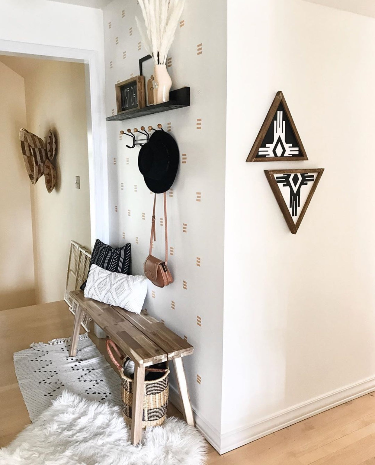 Southwest Tri(White) | Boho Accent Wood Sign