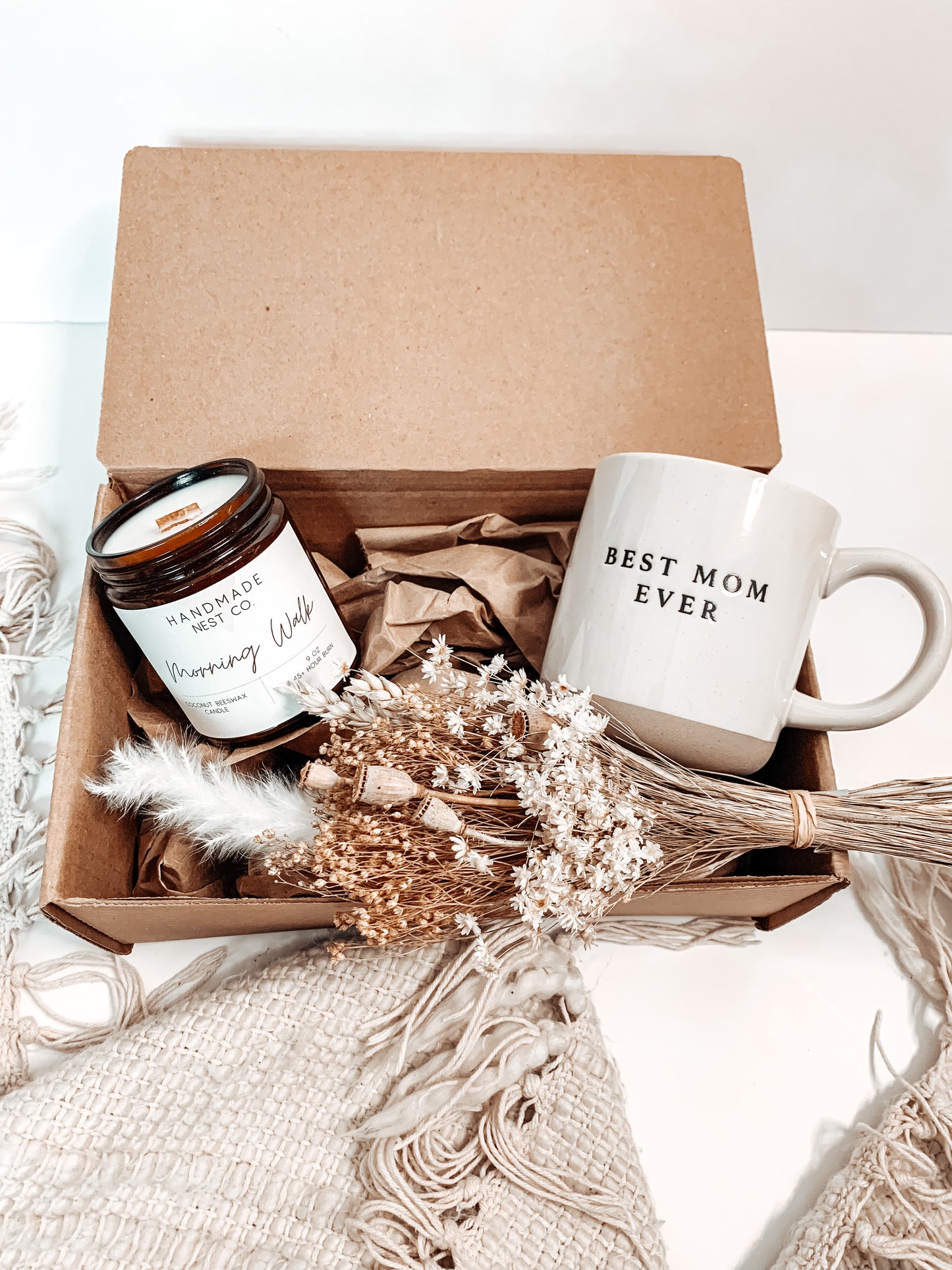 Mothers Day Gift Box | Large Candle | Dried Bouquet | Best Mom Ever Mug